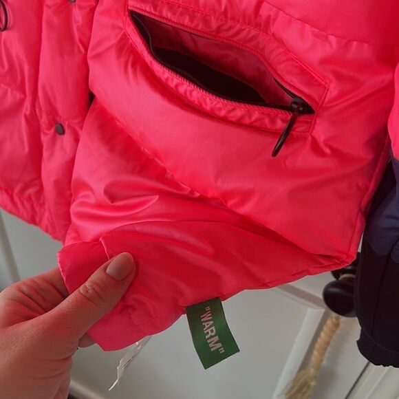 NWT Off-White Neon Pink Puffer Down Quilted Jacket Small - Virgin Abloh Unisex - Picture 13 of 17